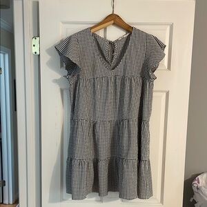 Miami Black and White Gingham Casual Dress